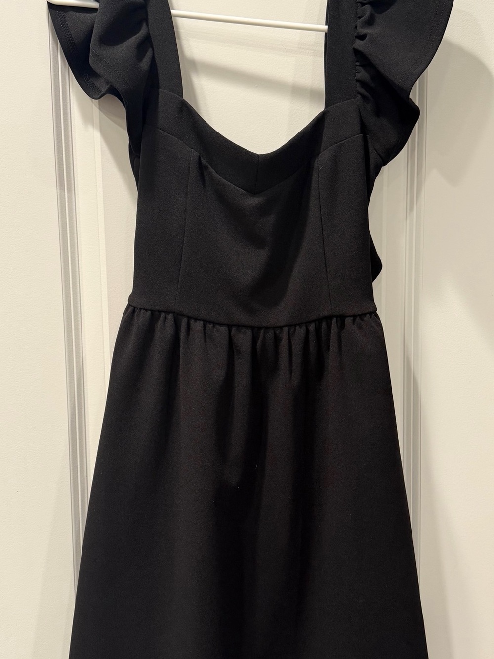 Altard State Classic Black Ruffle-Sleeve Dress with open back size small